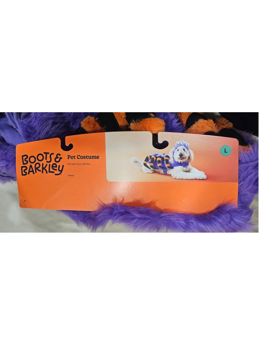Boots & Barkley Pet Dog Costume Large Purple Orange Spider
